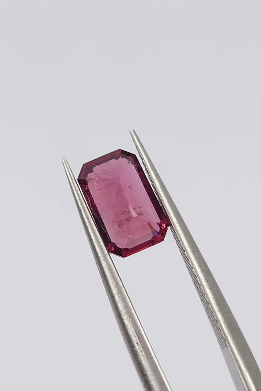 1.6ct Natural Malaya Garnet Emerald Cut Loose Gemstone From Tanzania — view 2